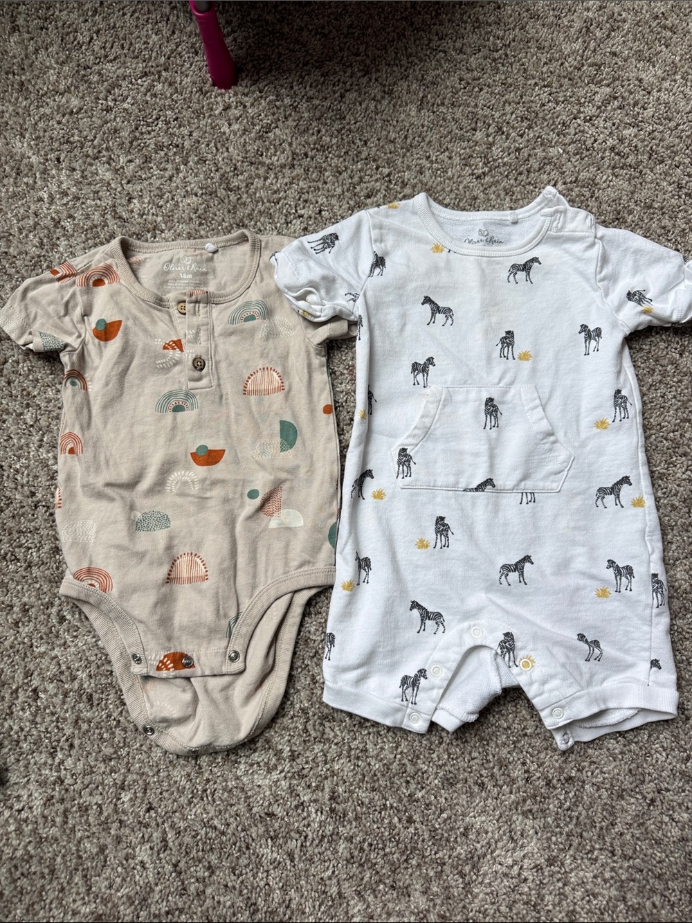Neutral Rainbow Print One-Piece Bodysuit for Kids